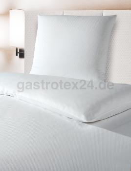Damast-Bettwäsche Lisa 4 mm Steifen weiß