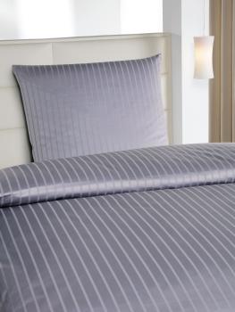 Bettwäsche Viola anthrazit 2/12 mm Streifen Hotelqualität