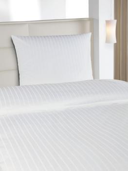 Bettwäsche Viola weiß 2/12 mm Streifen Hotelqualität