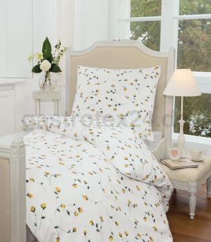 Preview: Seersucker-Bettwäsche Tango mit Blumen gelb