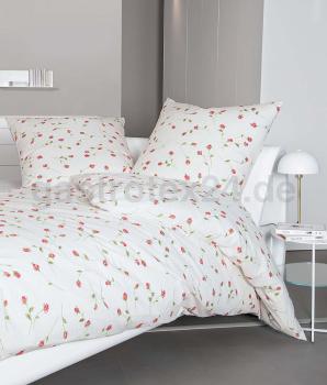 Preview: Seersucker-Bettwäsche Tango mit Blumen paradierot