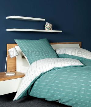 Preview: Seersucker Wendebettwäsche Tango 20020 Farbe mineralgrün