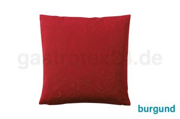 Preview: Dekokissen Cordoba burgund mit Floralmuster