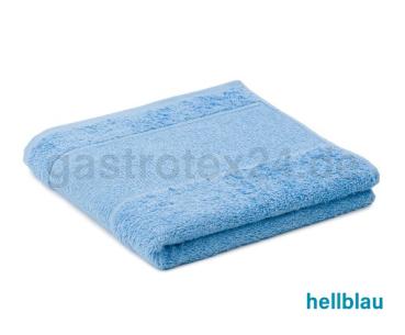 Preview: Handtuch Lissabon hellblau mit breiter Borte in Hotelqualität