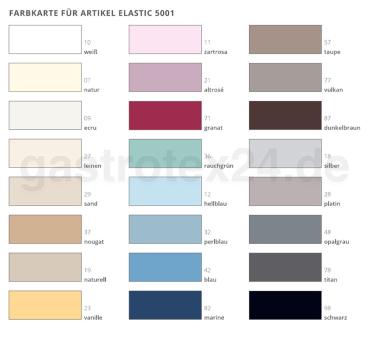 Preview: Aktuelle Farbkarte 2024 lieferbare Farben Topper-Spannbettlaken 