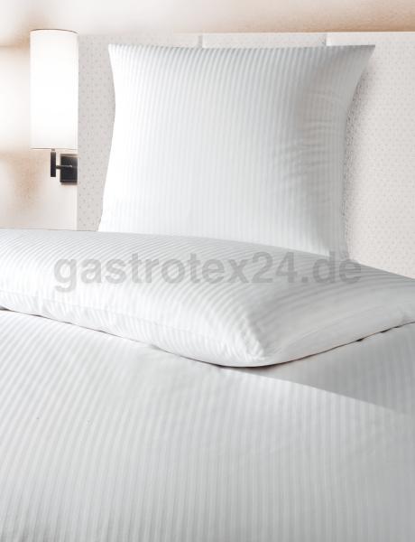 Damast-Bettwäsche Larissa 8 mm Streiifen weiß