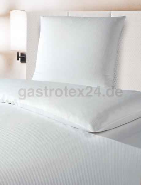 Damast-Bettwäsche Lisa 4 mm Steifen weiß