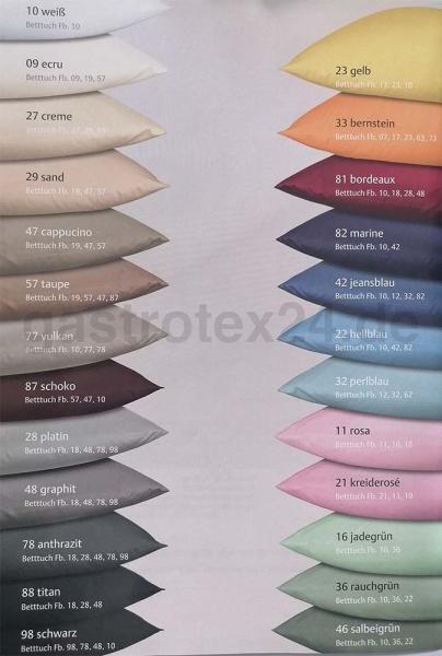 Farbkarte für Uni-Satin-Bettwäsche "Palma Colours"