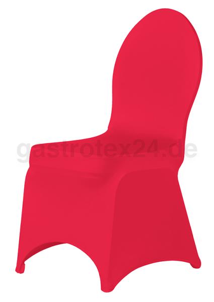 Stretch-Stuhlhusse Eminence in Farbe rot für Bankettstuhl mit rundem Rücken