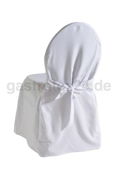 Gastro Stuhlhusse Excellent weiß mit Bändern