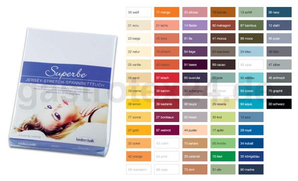 "Serie Boxspringbett" - Jersey- Elasthan-Spannbettlaken - 240 cm rund - weiß und farbig - auftragsbezogene Anfertigung