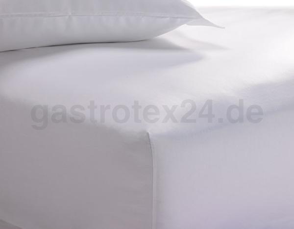 Hotel Spannbettaken "Koblenz" weiß aus 100% Baumwolle mit Gummizug