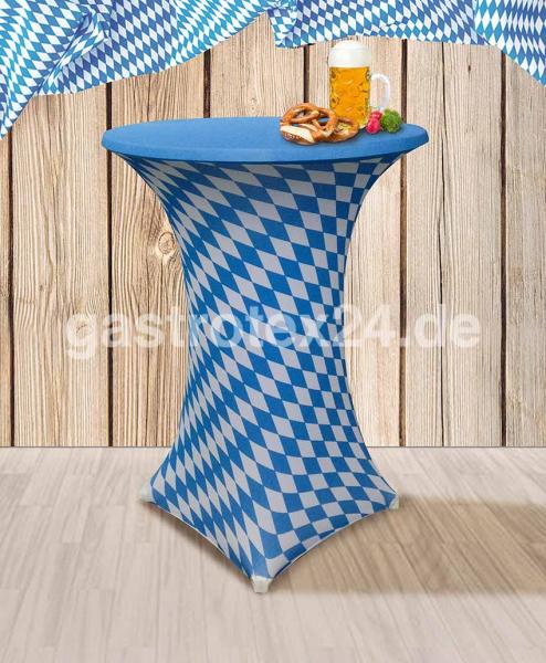Stehtischhusse "Bayern" 80-85 cm rund - Stretchhusse - 92% Polyester/8% Elasthan - bügelfrei