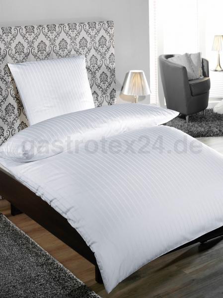 Hotel Kissenbezug 40/40 cm weiss mit Wechselstreifen 6/24 mm
