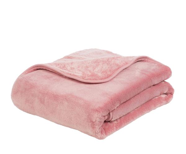 Superflauschige Mikrofaserdecke "Cashmere feeling" 130/170 cm in Farbe altrosa