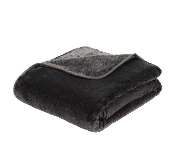 Superflauschige Mikrofaserdecke "Cashmere feeling" 130/170 cm in Farbe anthrazit