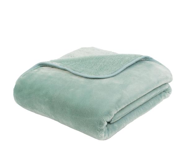 Superflauschige Mikrofaserdecke "Cashmere feeling" 130/170 cm in Farbe aqua