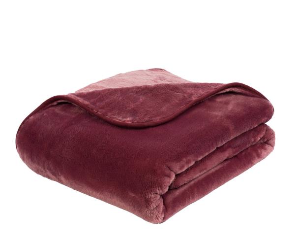 Superflauschige Mikrofaserdecke "Cashmere feeling" 130/170 cm in Farbe beere