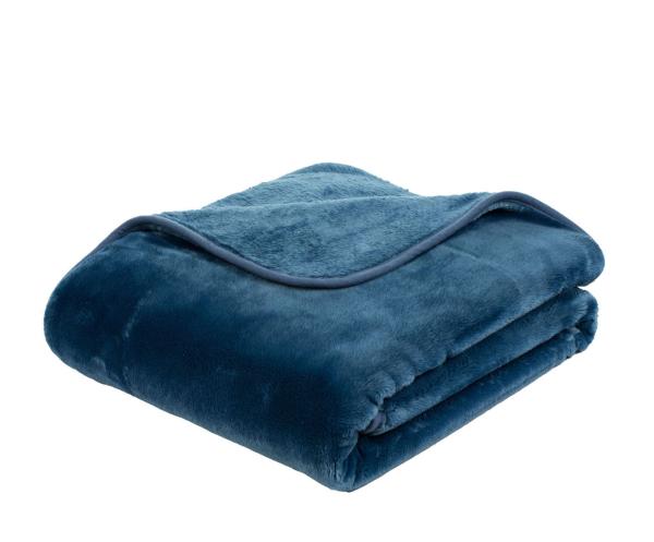 Superflauschige Mikrofaserdecke "Cashmere feeling" 130/170 cm in Farbe blau