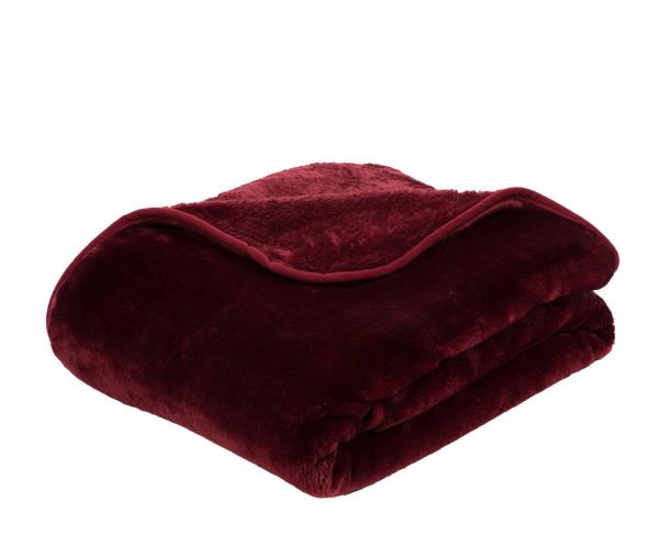 Superflauschige Mikrofaserdecke "Cashmere feeling" 130/170 cm in Farbe bordeaux