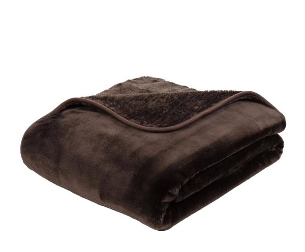Superflauschige Mikrofaserdecke "Cashmere feeling" 130/170 cm in Farbe schoko