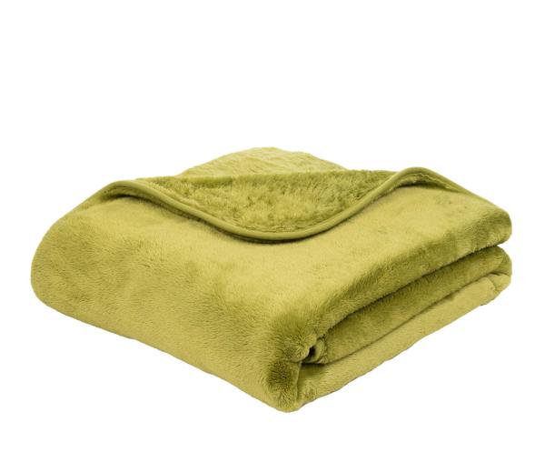 Superflauschige Mikrofaserdecke "Cashmere feeling" 130/170 cm in Farbe limone