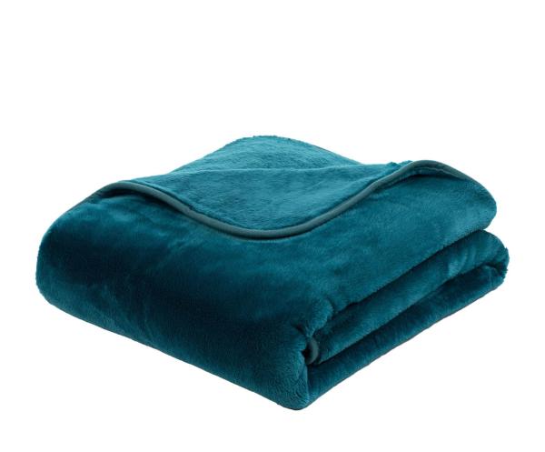 Superflauschige Mikrofaserdecke "Cashmere feeling" 130/170 cm in Farbe petrol