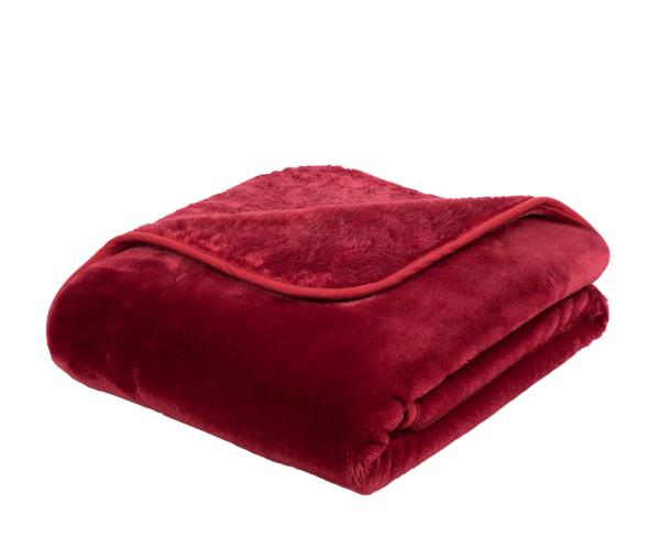 Superflauschige Mikrofaserdecke "Cashmere feeling" 130/170 cm in Farbe rot