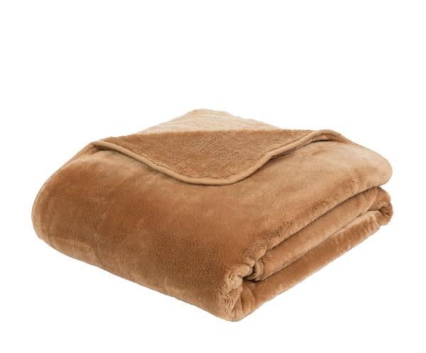 Superflauschige Mikrofaserdecke "Cashmere feeling" 130/170 cm in Farbe sand