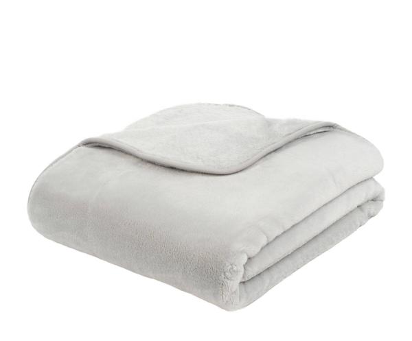 Superflauschige Mikrofaserdecke "Cashmere feeling" 130/170 cm in Farbe silber