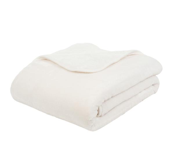 Superflauschige Mikrofaserdecke "Cashmere feeling" 220/240 cm in Farbe wollweiss