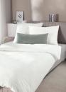 "Mexiko" - Seersucker- Hotelbettwäsche-Set 135/200 + 80/80 cm - Farbe: steingrau - bügelfrei - mit Hotelverschluß