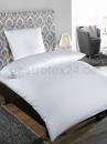 "Premium Wechselstreifen 6/24 mm"  - Satin-Garnitur 135/200 + 80/80 cm - weiss - mit Hotelverschluß